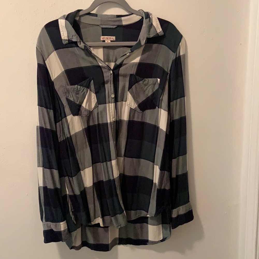 Button down plaid shirt